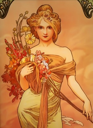 Lady with flowers